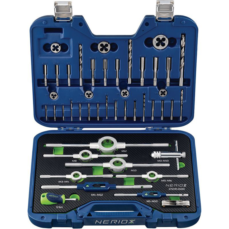 Urezno-narezna garnitura M 3-M12 HSS (45 dijelova) u kutiji NERIOX
