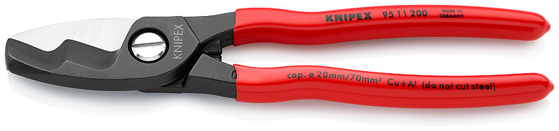 Kliješta sjekača  200mm za kablove D 20mm/70mm2 brunirana PVC izolirana KNIPEX