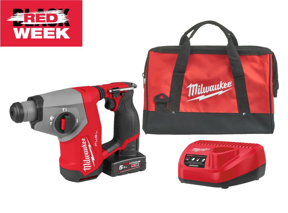  MILWAUKEE M12 FHAC16-501BRF Aku bušaći čekić SDS plus sa 1 x 5 Ah baterijom