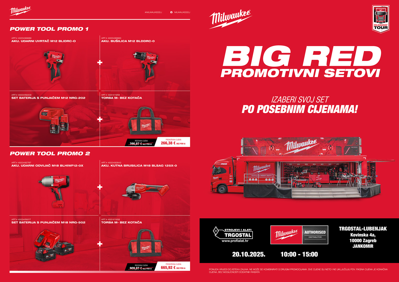 Big Red Truck Tour 2025 – Promo cijene Milwaukee Alata! Trgostal-Lubenjak